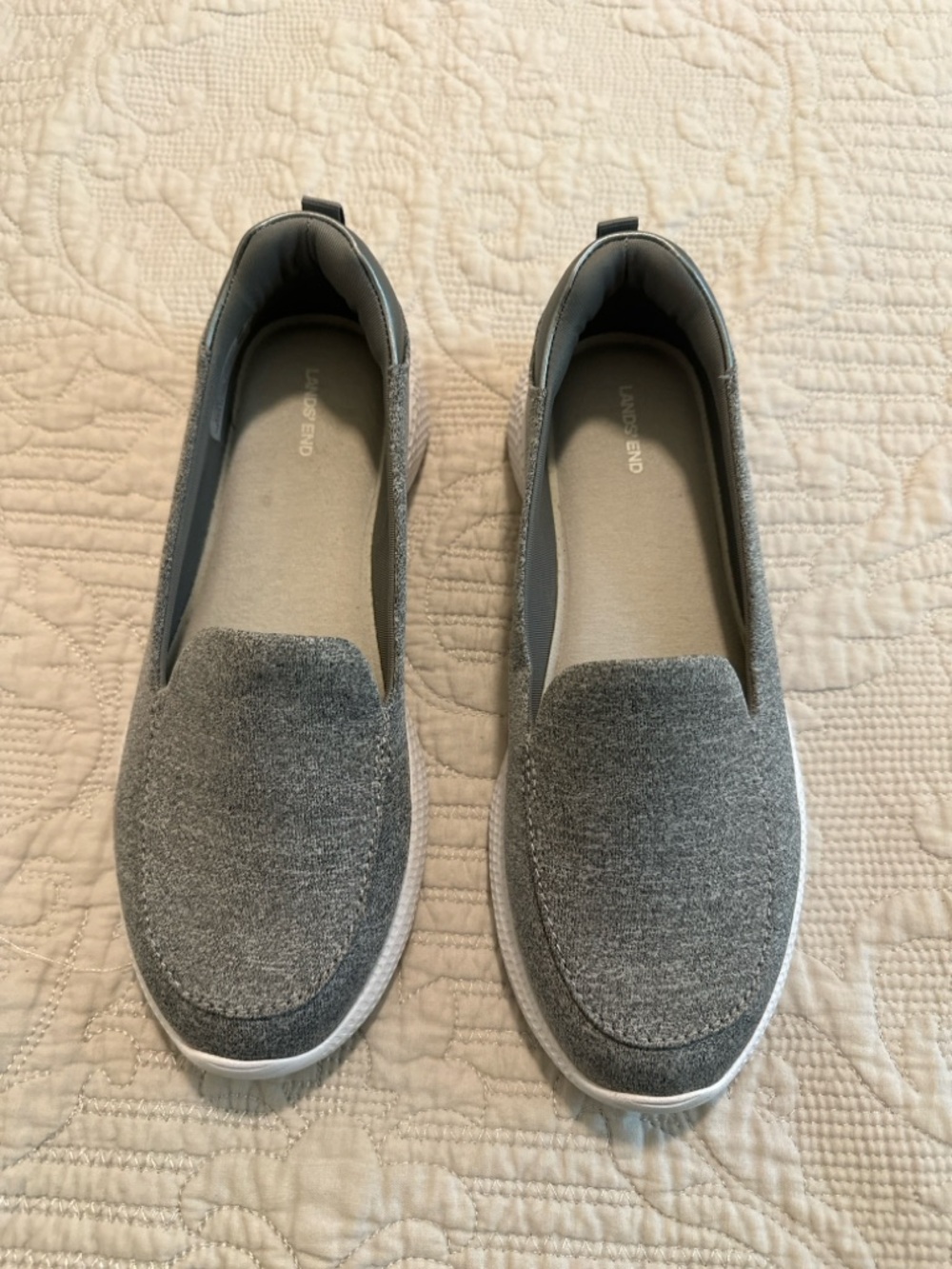 Lands' End Women's Gray Knit Slip-On shoes Size 7 1/2